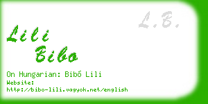 lili bibo business card